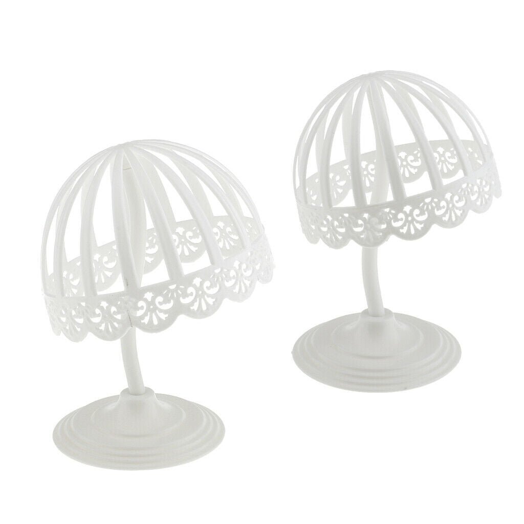 2Pcs 45/40cm Detachable Child Beret Hat Hair Toupee Wigs Display Rack Stand