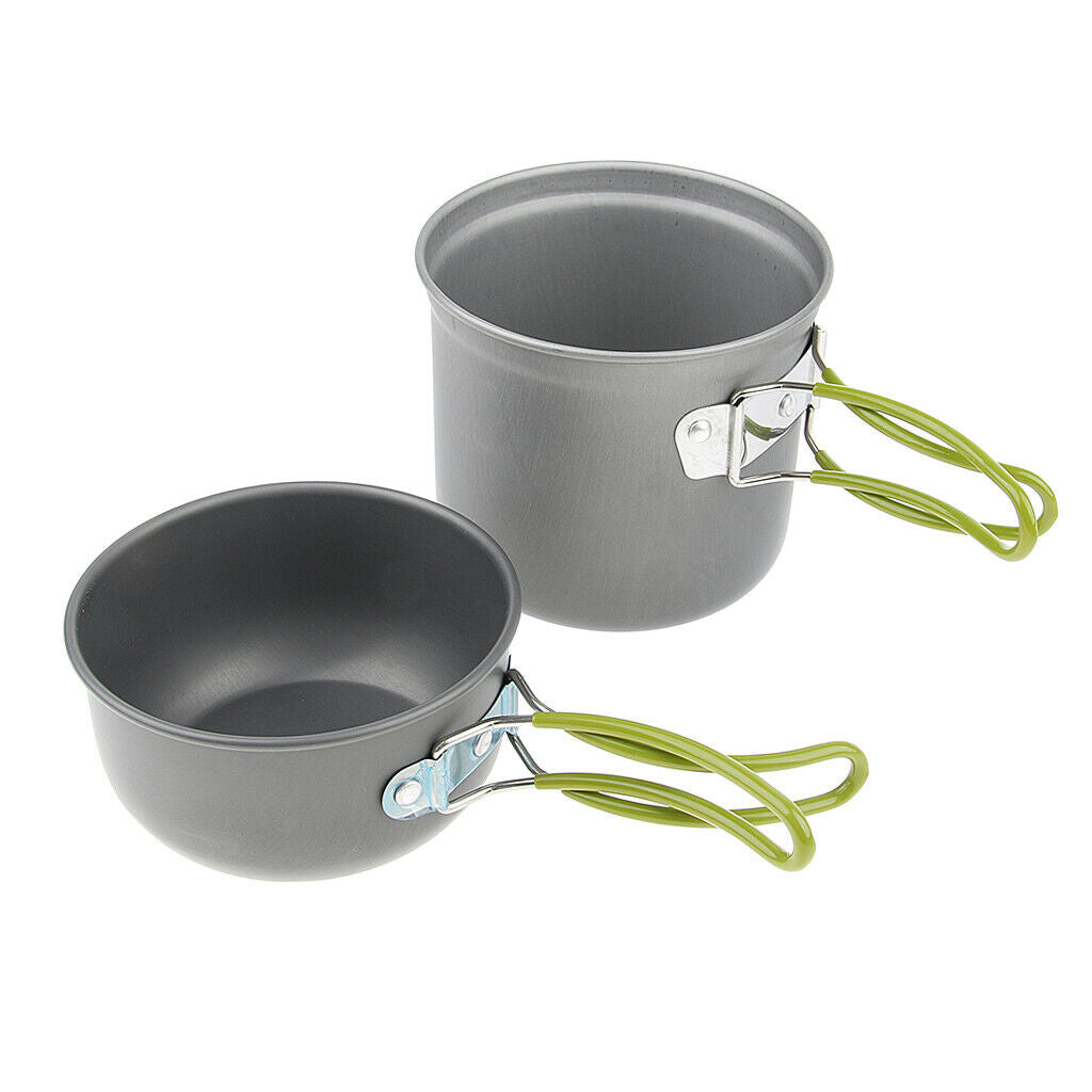 Portable Outdoor Cookware Camping Picnic Cooking Bowl Pan Pot Set Small