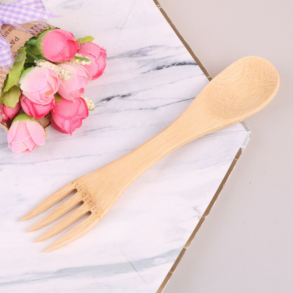 1pc Wooden Spoon Forks Set Wood Cutlery Coffee Tea Spoon Salad Fruit For.l8