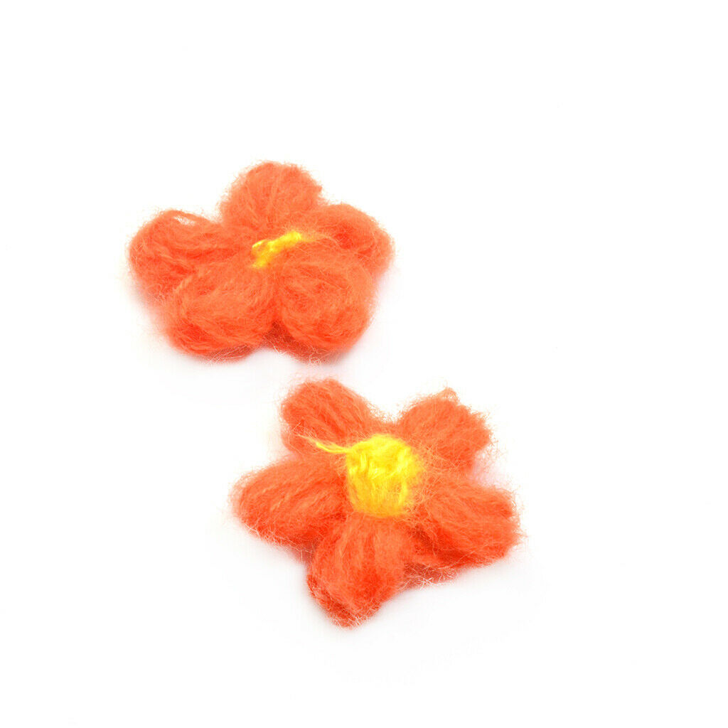 10pcs Crochet Flowers Patches Embellishment Scrapbook for Bag Decor Craft