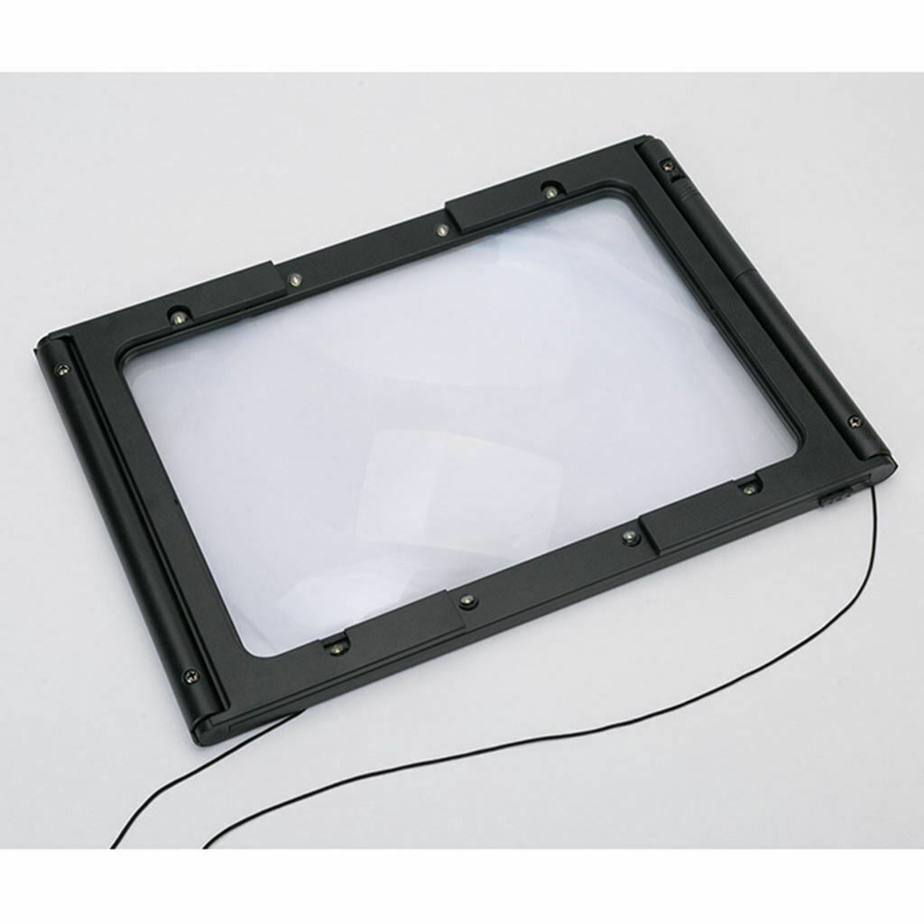 Foldable Hands Free 6 LEDs Light Magnifier 2.5x  Glass Book Reading with USB