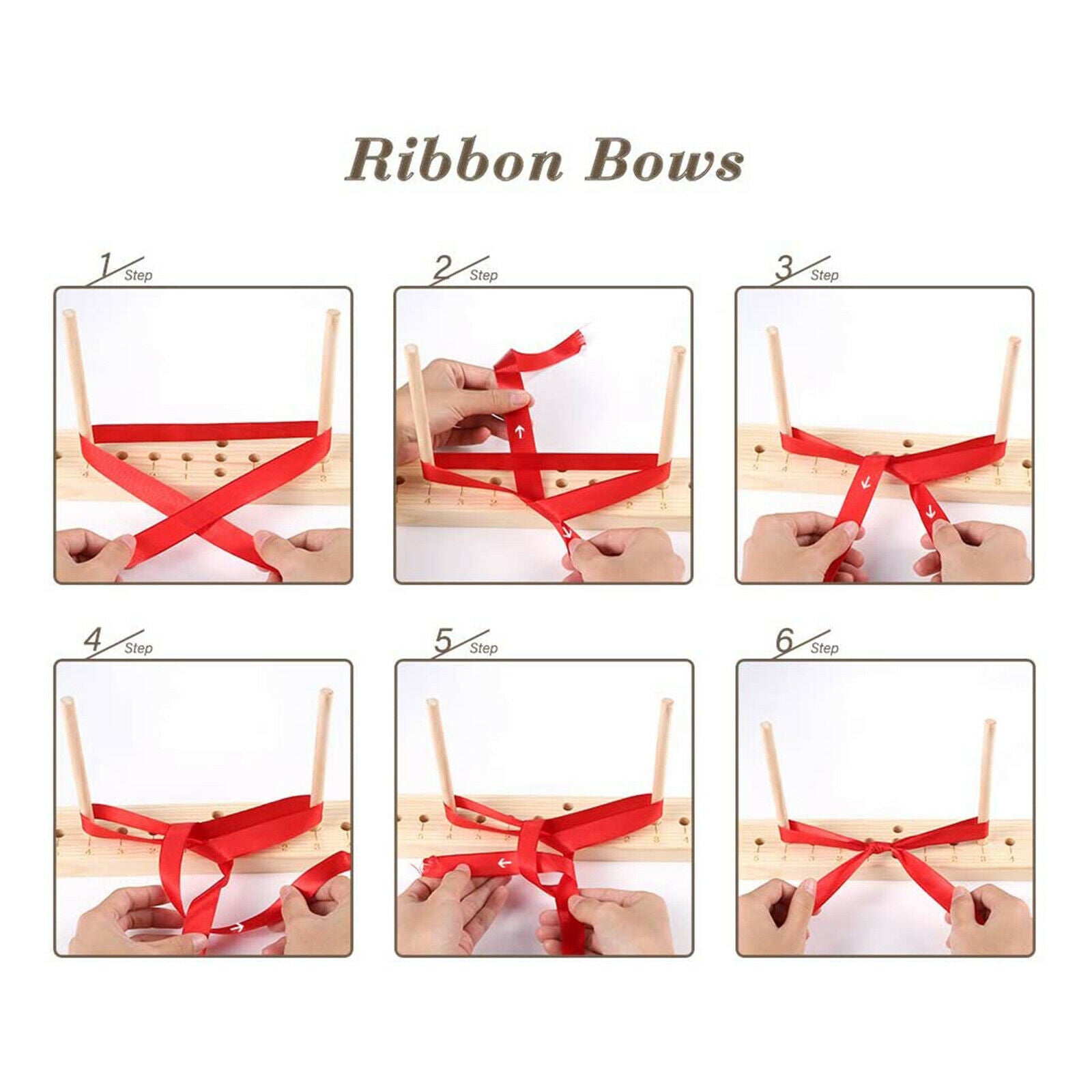 Ribbon Wooden Hair Bow Maker Tool Handmade Scrapbook Card Making DIY