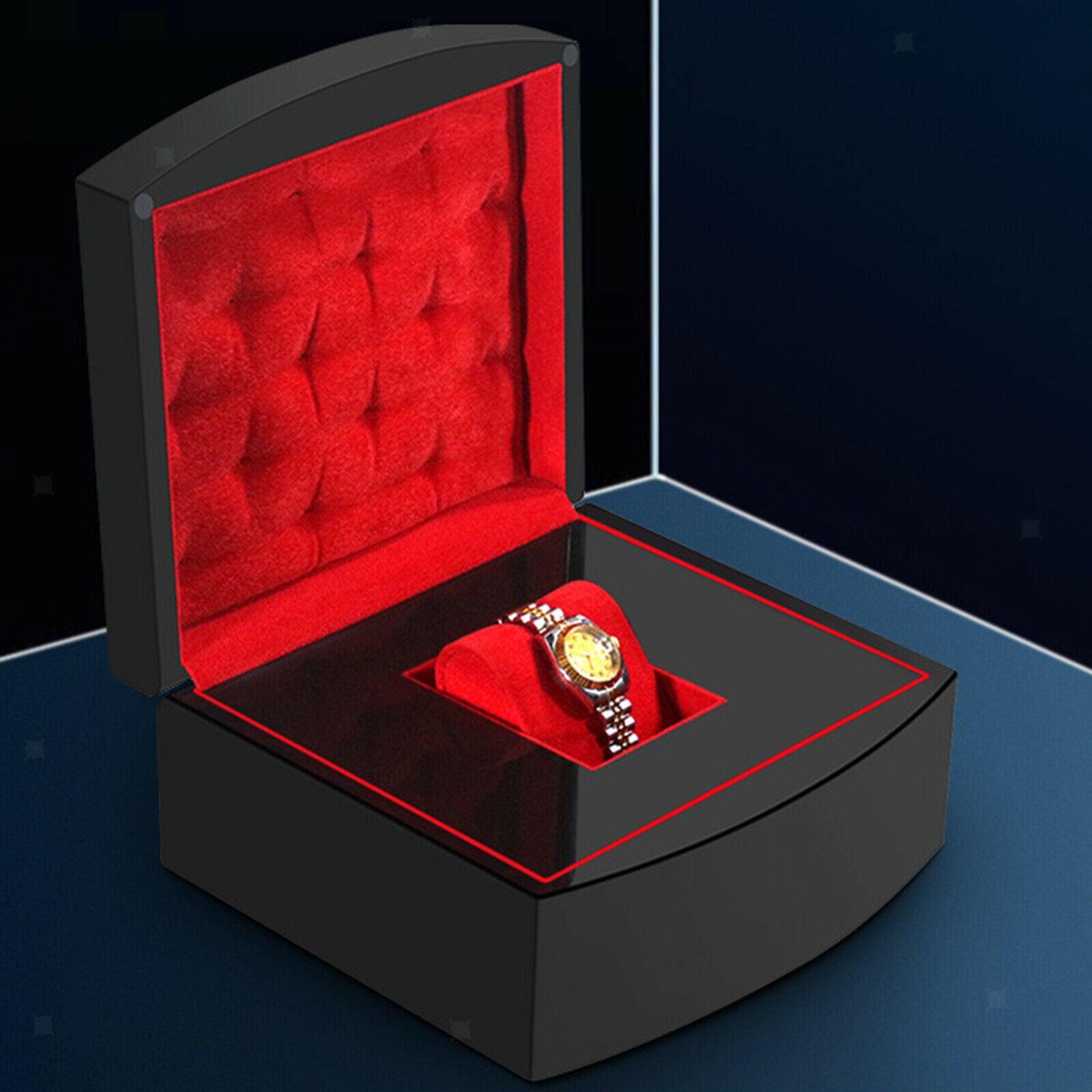 Luxury Piano Wood Watch Organizer Box Holder for Proposal Wedding Collector