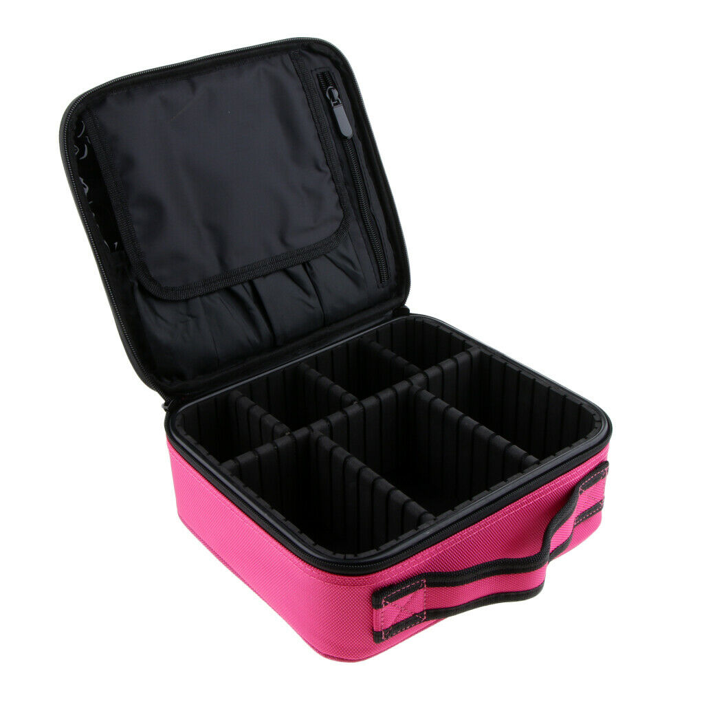 Makeup Organizer Brush Holder Cosmetics Storage Zipper Handbag Box pink