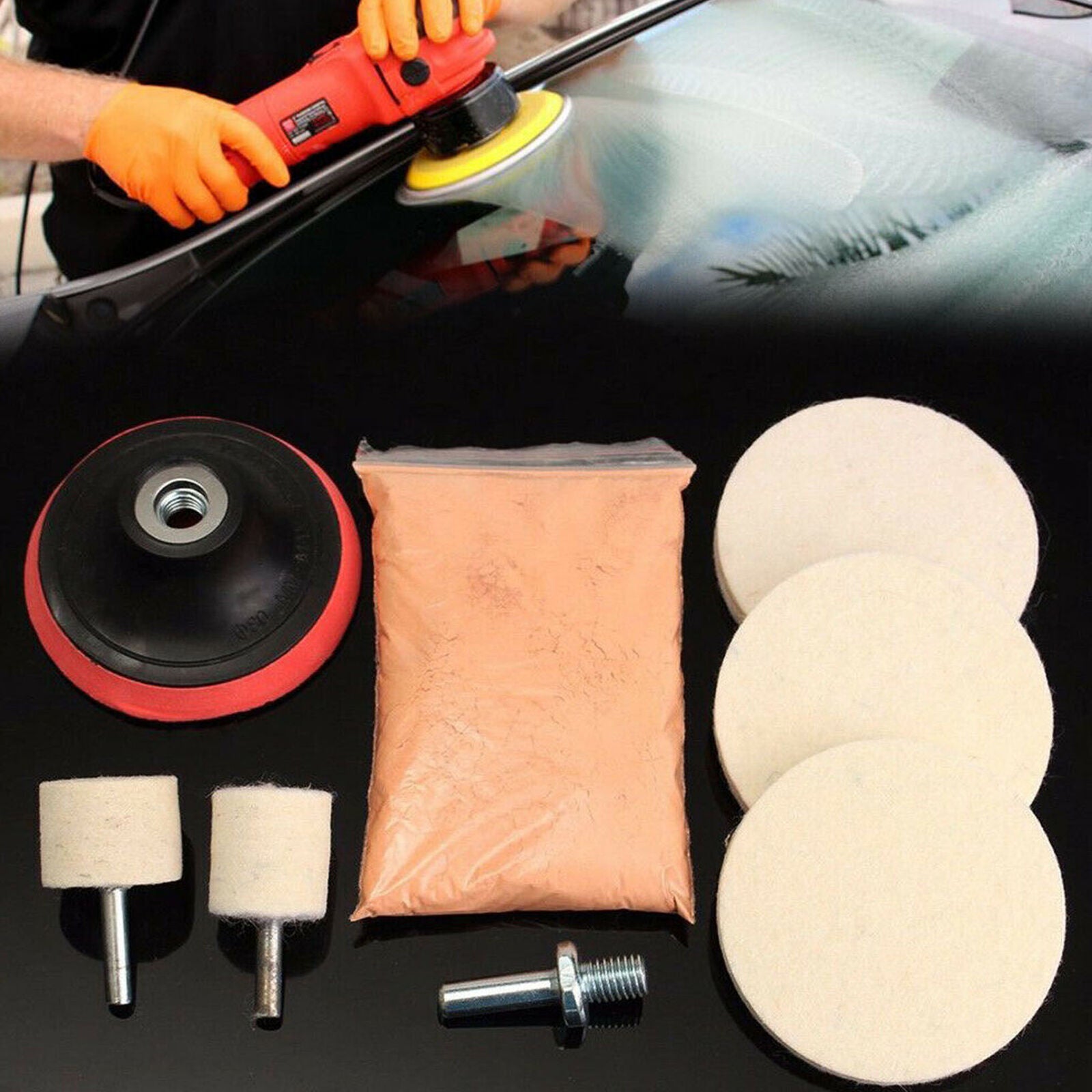 4OZ Cerium Oxide Glass Polishing Windscreen Scratch Remover + Felt + 3"