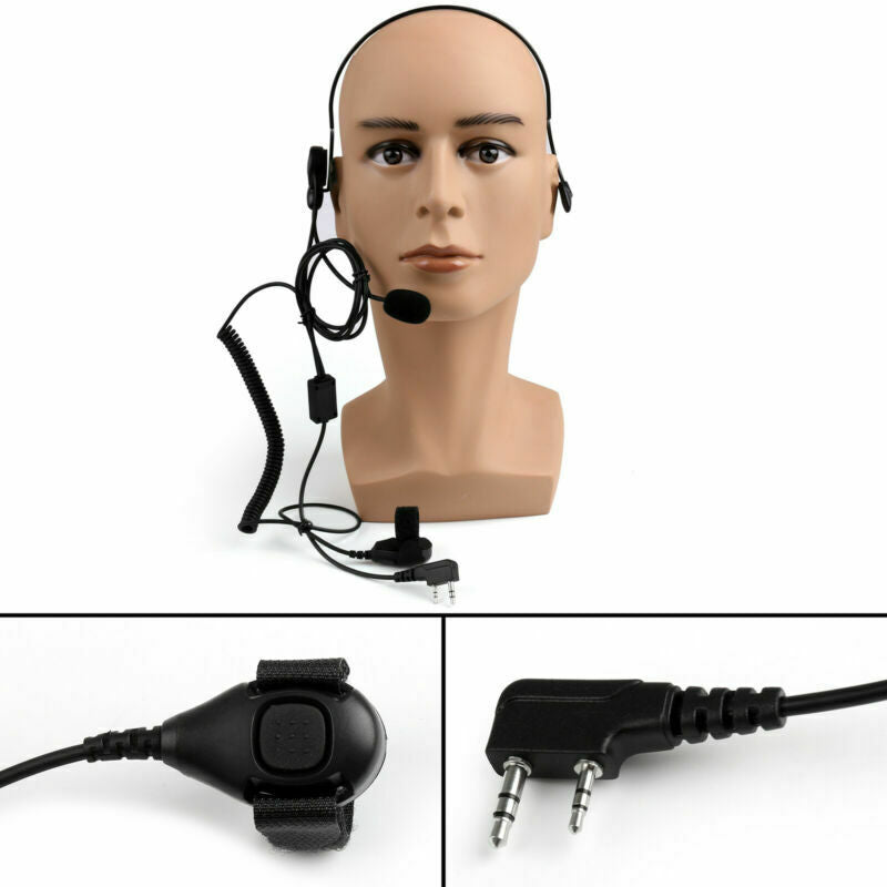 5x C2F2 Headset PTT Mic For Kenwood Puxing Wouxun Baofeng UV-5R 2-Way Radio  AT2
