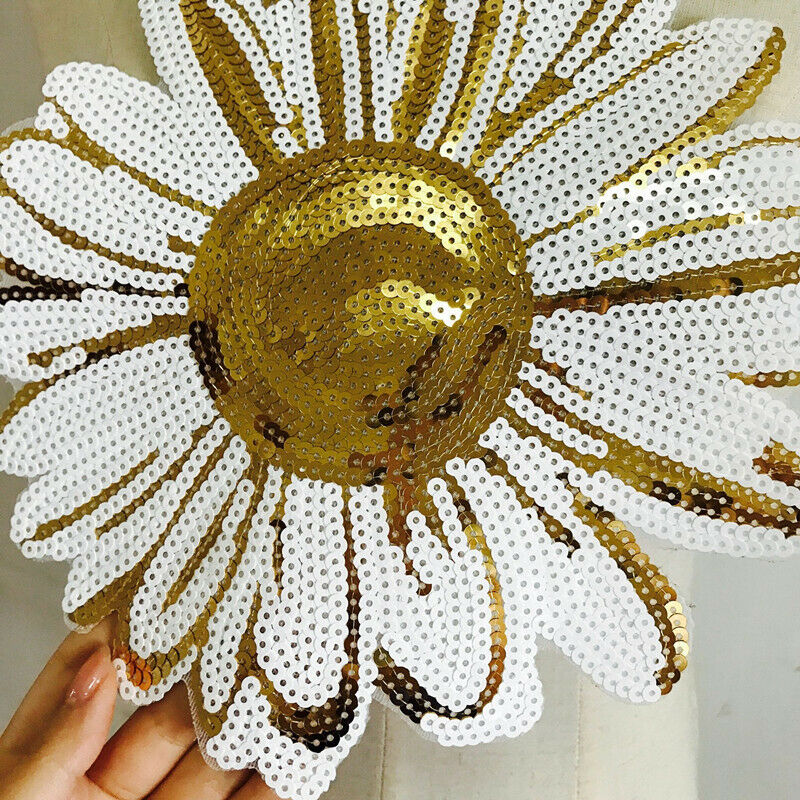 Sun Flower Sequins Patches DIY Clothes T-shirt Sewing Applique Accessories Decor