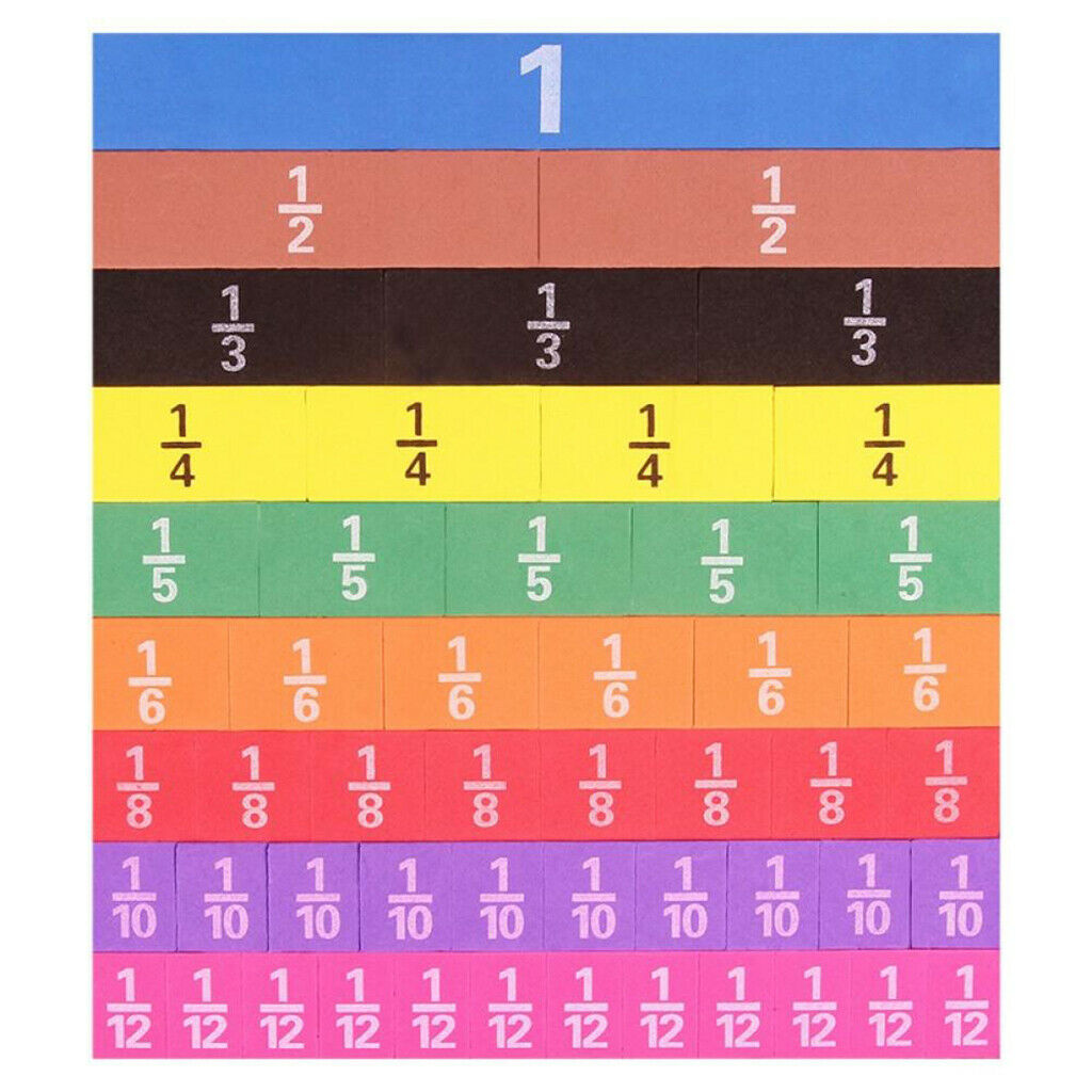Rainbow Magnetic  Fraction Soft Foam Tiles