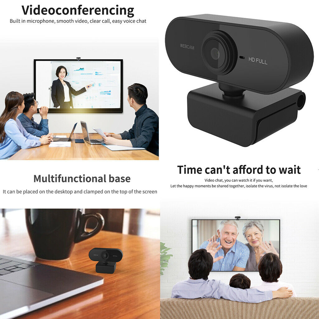 Smart 1080P HD Webcam PC Web Camera Cam Video Recording Built-in Microphone