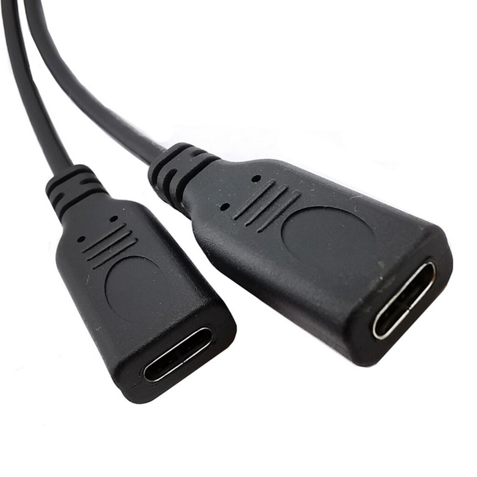 Type C USB 3.1 Angled Male to 2 Female Extension Data Charger Cable Y Splitter