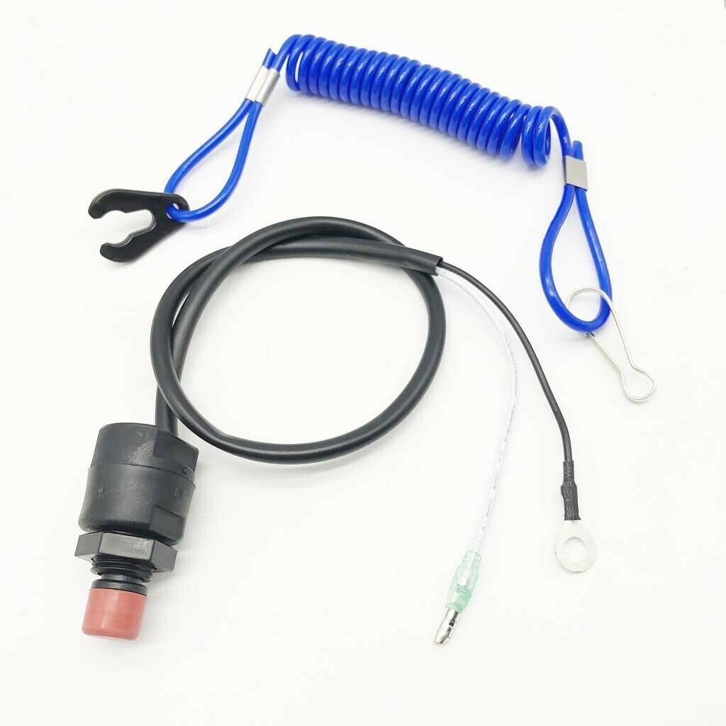 2 Pieces Boat Motor Kill Stop Switch & Safety Tether Lanyard for Yamaha