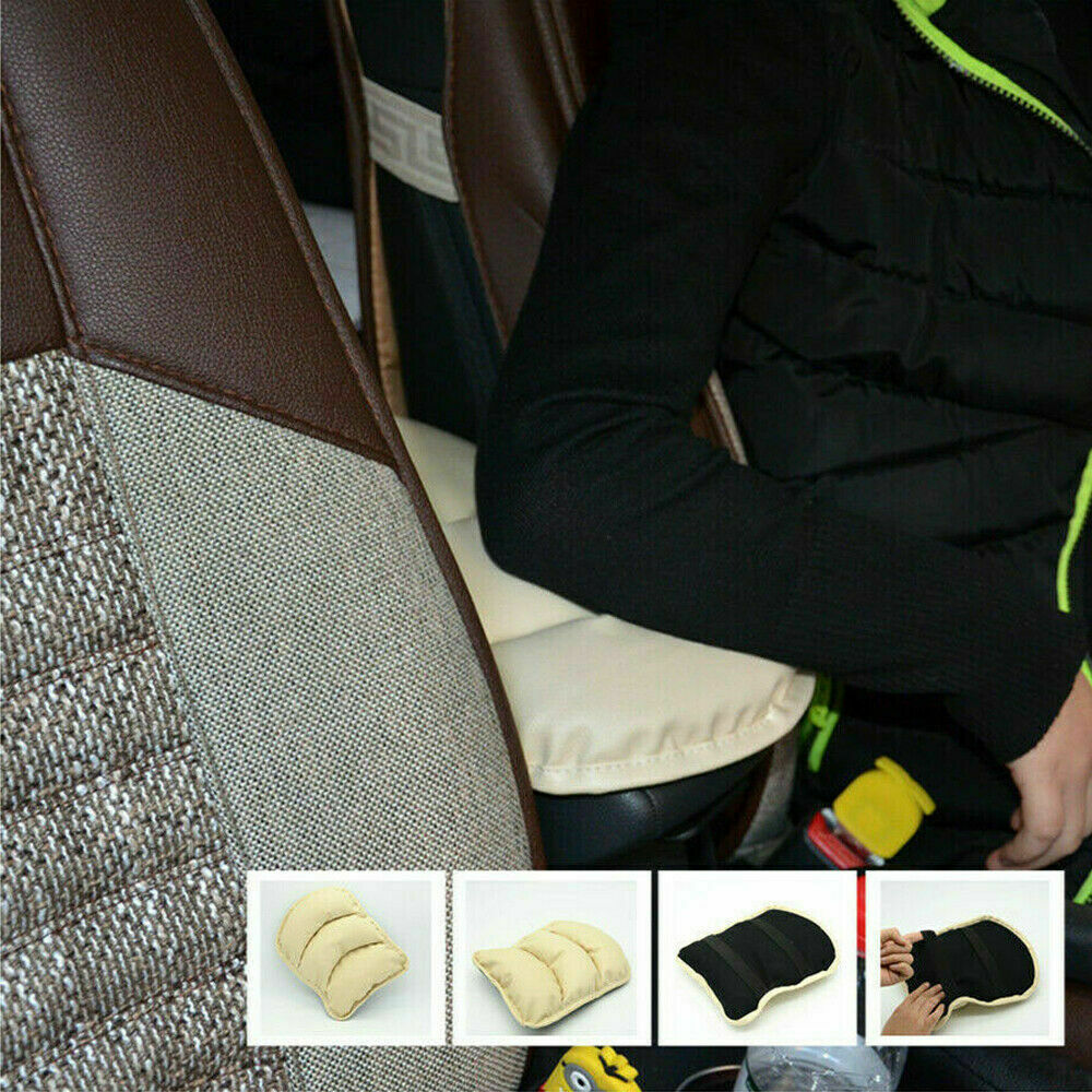 Universal Car Armrest Pad Cover Center Console Box PU Leather Cushion Mat Beige