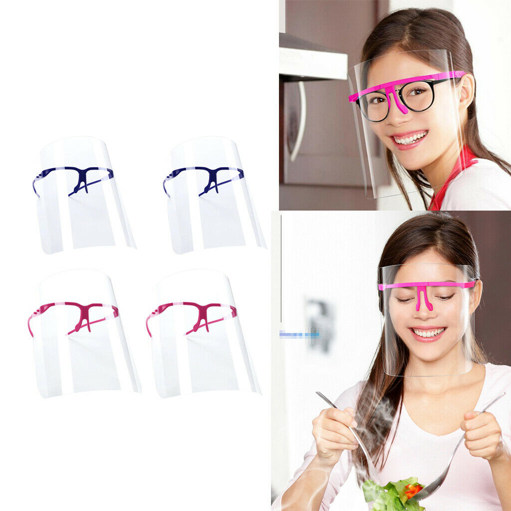 4Pcs Clear Safety Full Face Shield Goggles Visor Anti-Oil Kitchen Gadgets