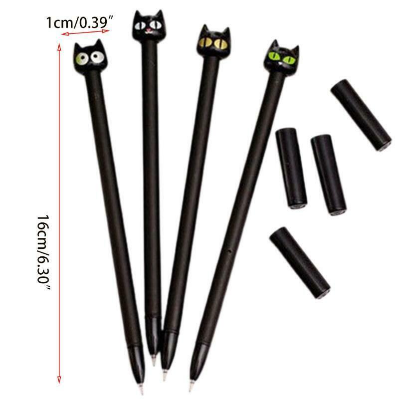 4 Pcs Novelty Black Gel Ink Pen Black Refillable Gel Pen 0.38mm Universal Refill