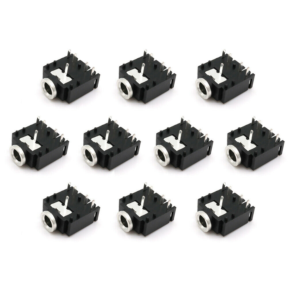 10Pcs PJ-307 5Pin Headphone Socket 3.5MM Audio Female Socket Copper Head Socket