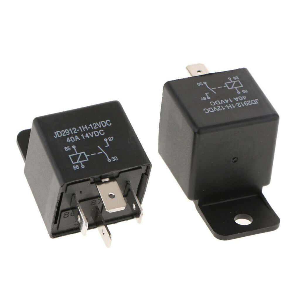 2Pcs Car Automotive Truck 12 Volt DC 40A AMP SPST Relay 4Pin Waterproof