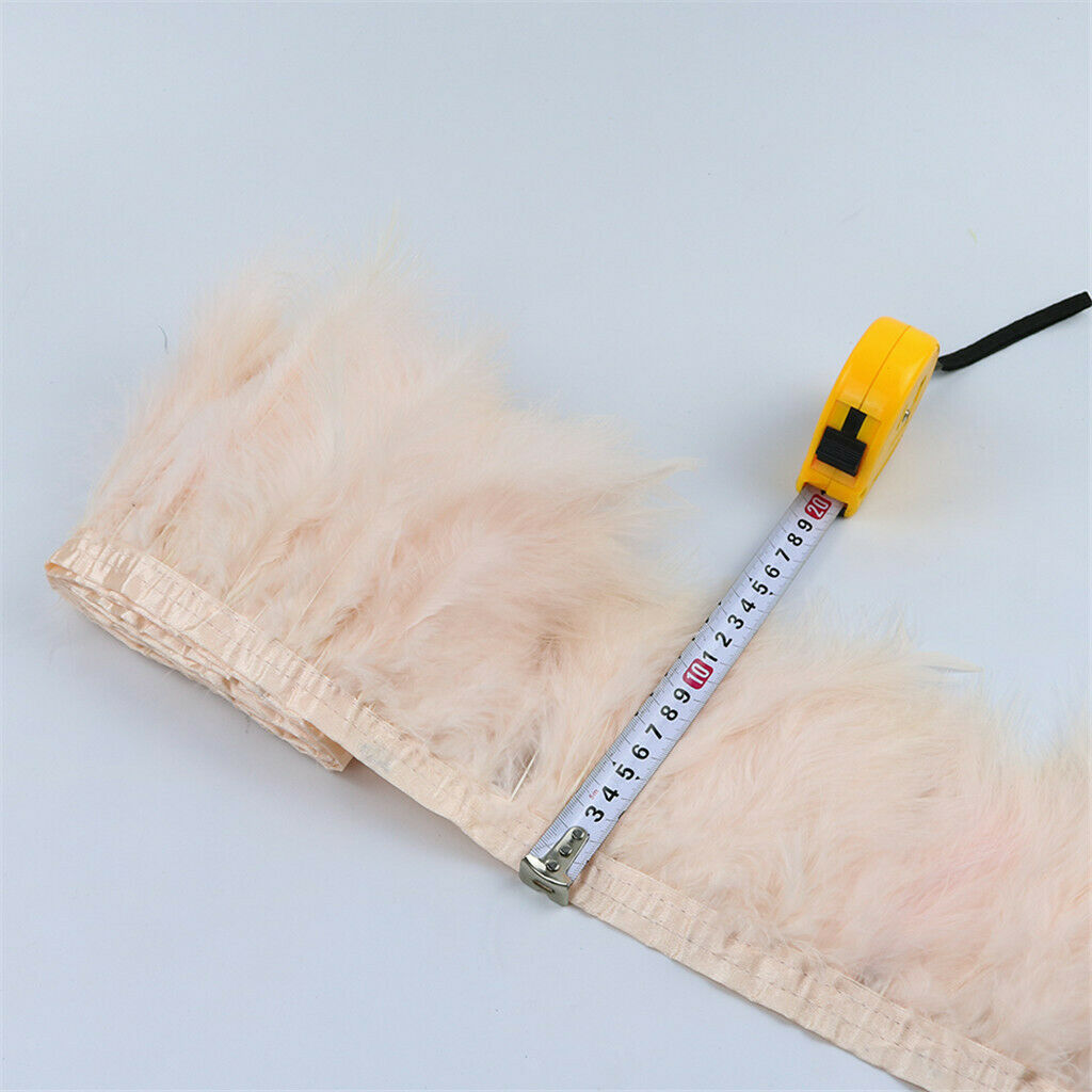2m Turkey Feather Fringe Lace Ribbon Tapestry Fascinator Wedding Ornaments