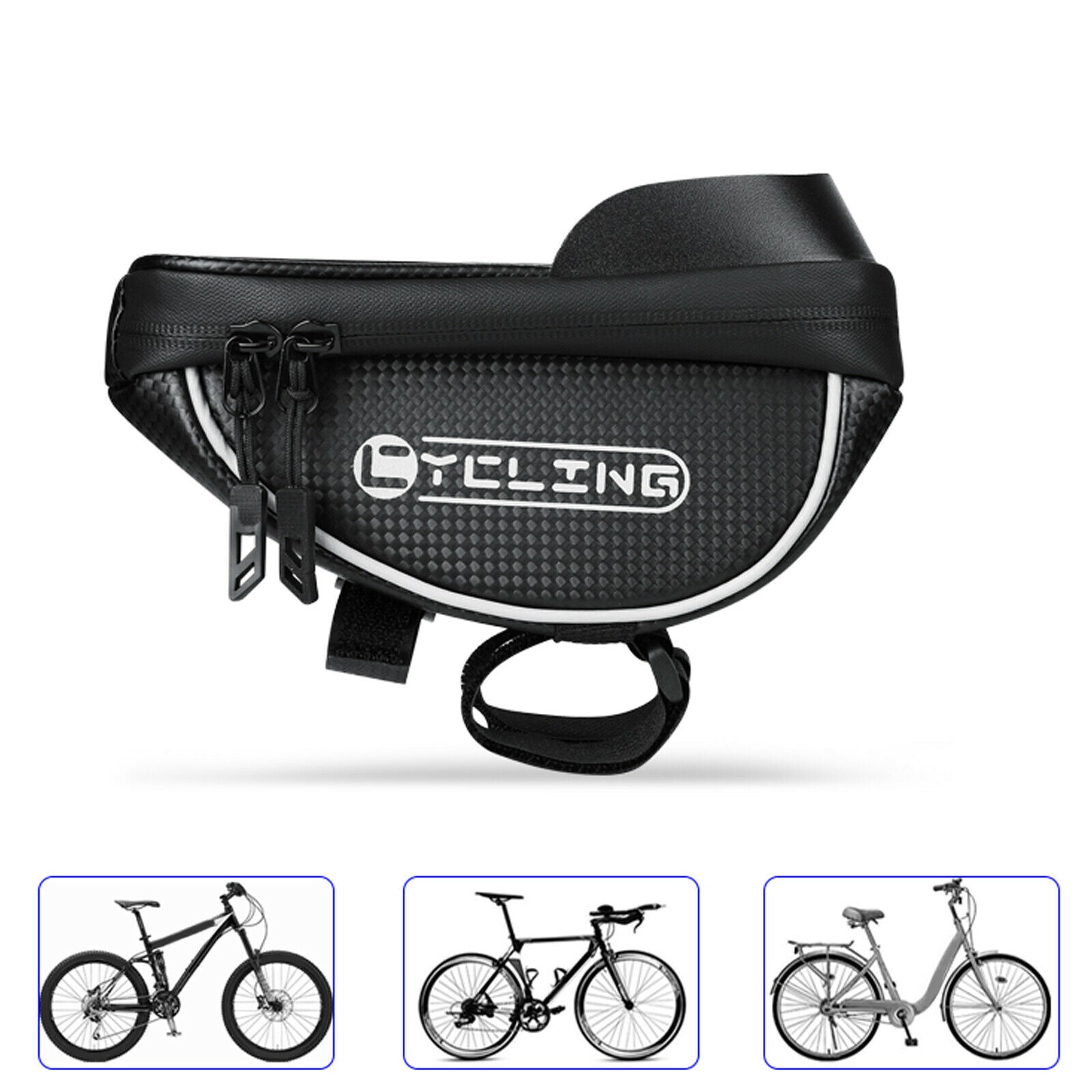 Adjustable Bicycle Phone Bag Mountain Road Handlebar with Reflective Tape
