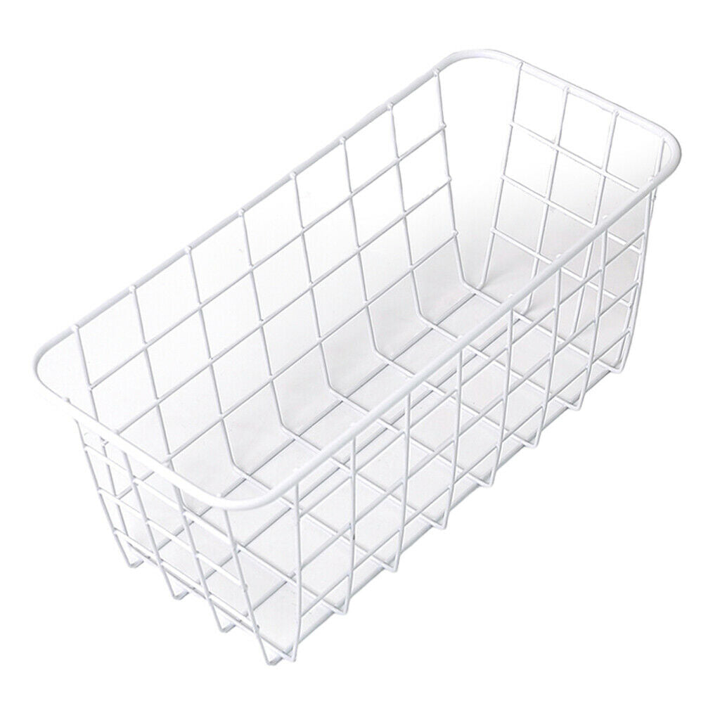 2x Bathroom Basket Shelf Rack Storage Organizer Home Kitchen Office White