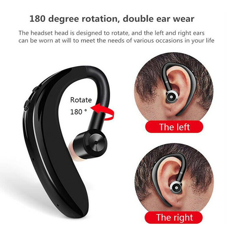S109 Wireless Bluetooth Earphones Single Ear Hook Business Sports Stereo Head TL