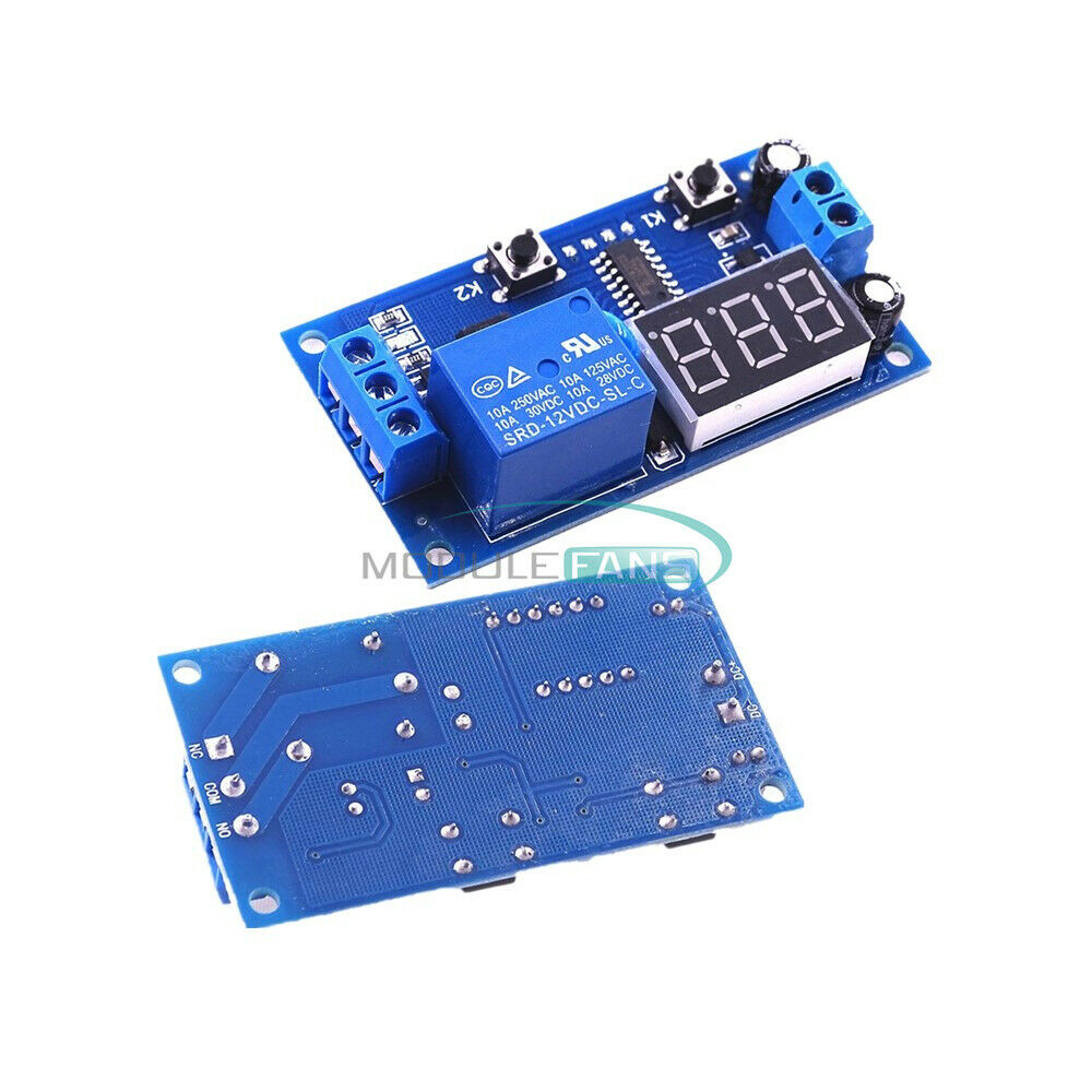 2-Button 3-digit LED DC12V Infinite Delay Timer Relay on/off Switch Loop Module