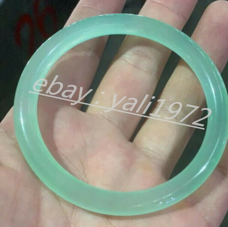 Certified 5A Grade Natural Green Jade Round Bangle Bracelet 60~62mm