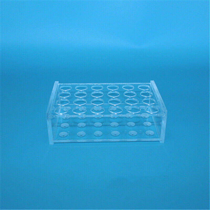 Testing Tubes 24 Holes Test Tube Rack Holder Storage Plastic Lab 12.5x8x4cm