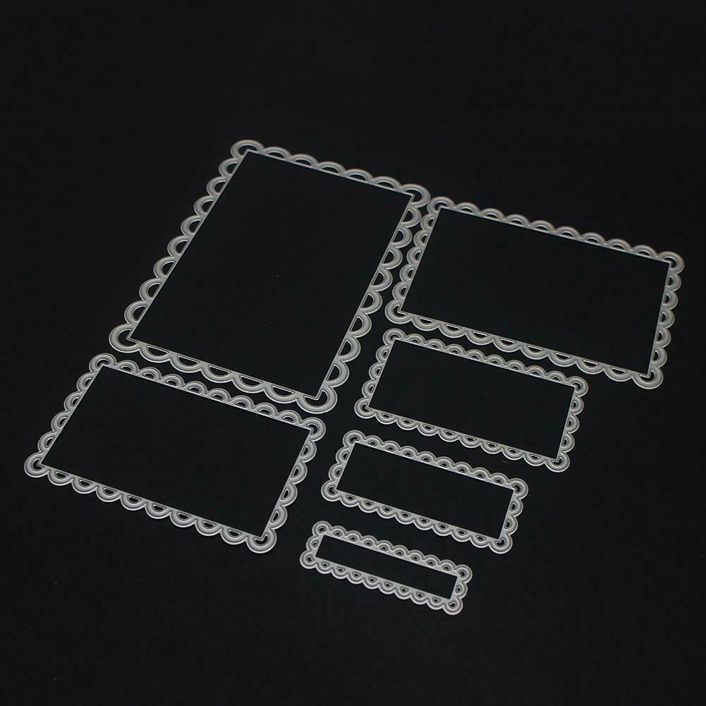 6pcs Rectangle Lace Frame Metal Cutting Dies Stencils DIY Scrapbook Craft # @