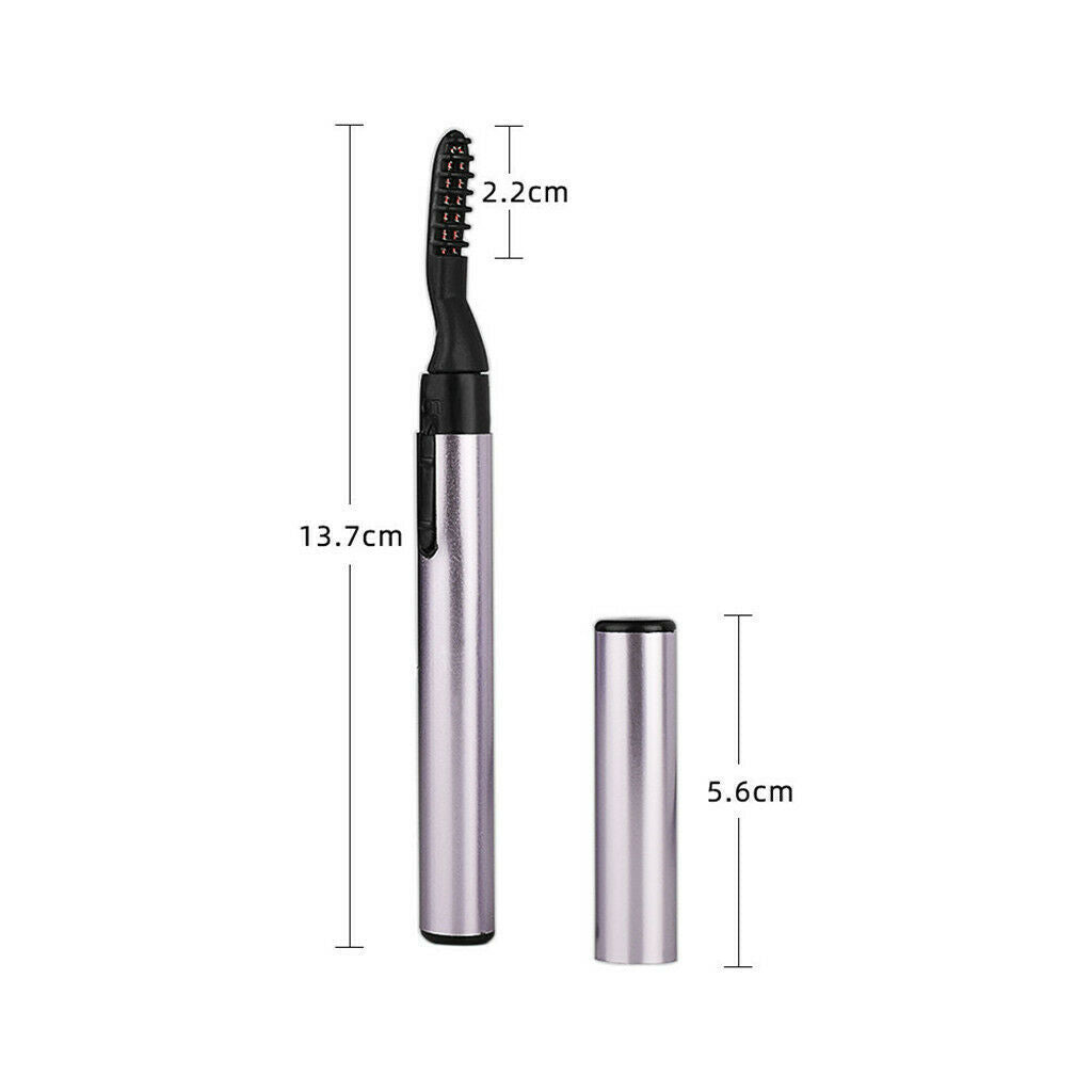 Mini Electric Eyelash Curler Gorgeous Battery Powered Brush Wand with Comb