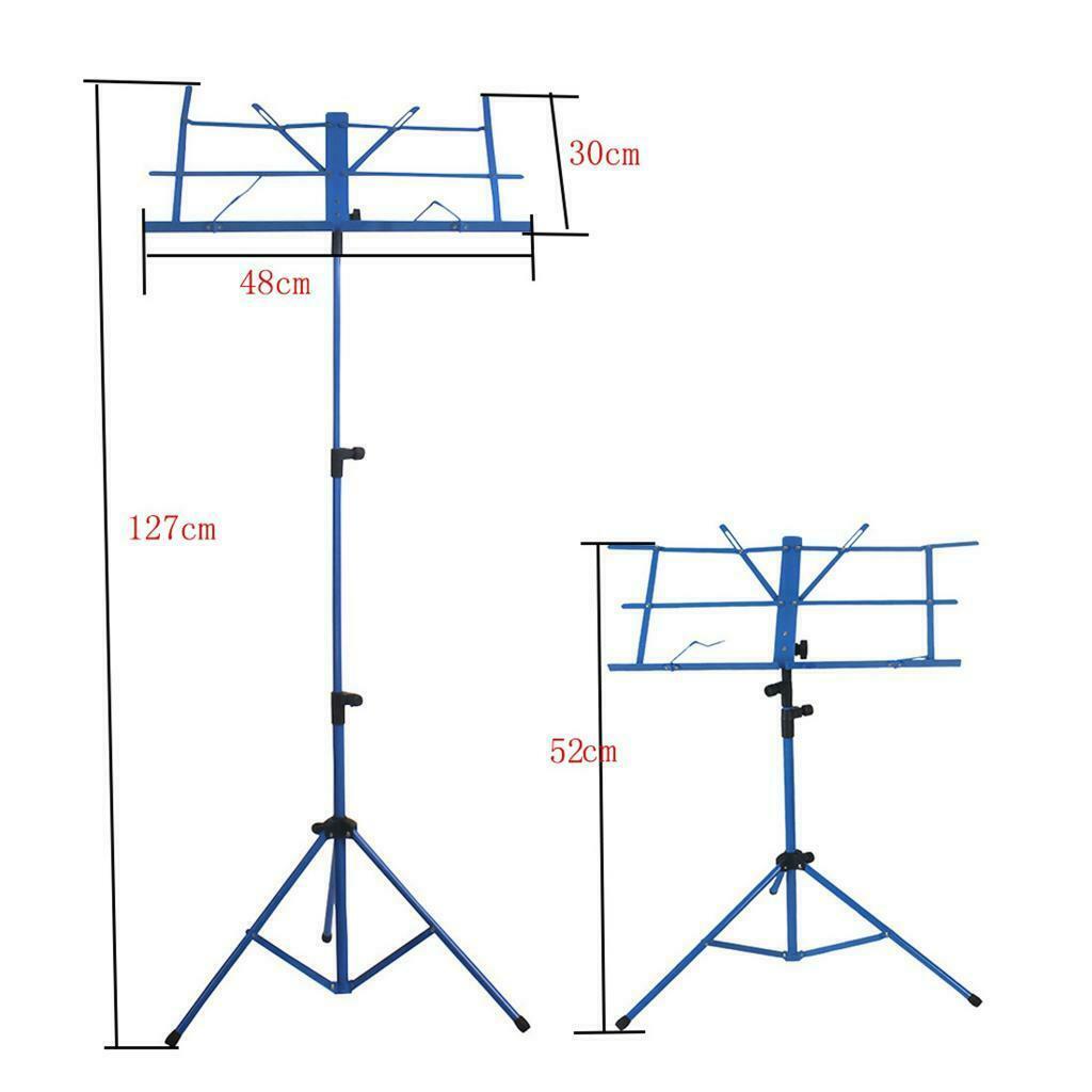 Portable Folding Sheet Music Stand with Carry Bag Black