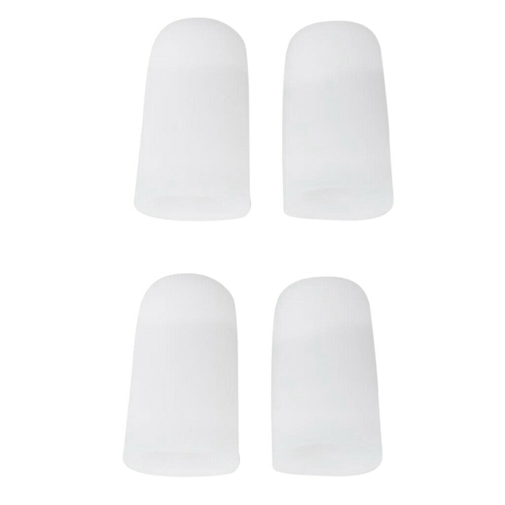 2 Pairs Soft Silicone Toe Caps Toenail Pads Covers for Corns Blistering L