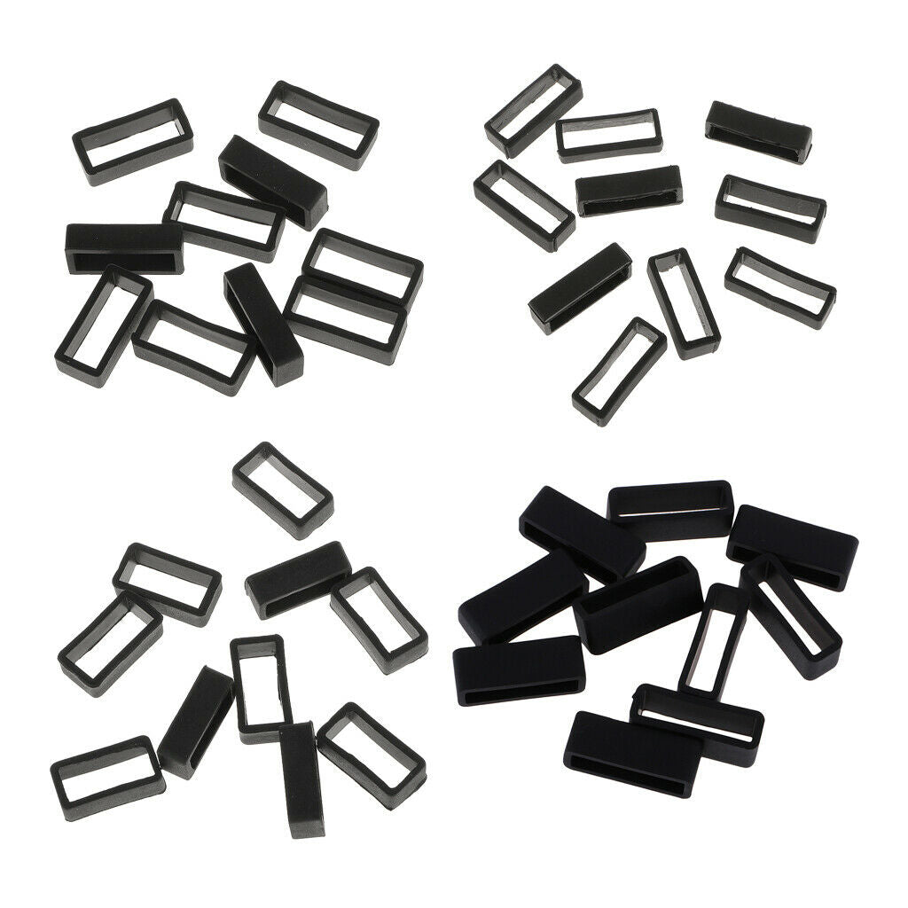 40 Pieces Silicone Watch Band Holder Keeper Locker Rings 18/20/22/24mm