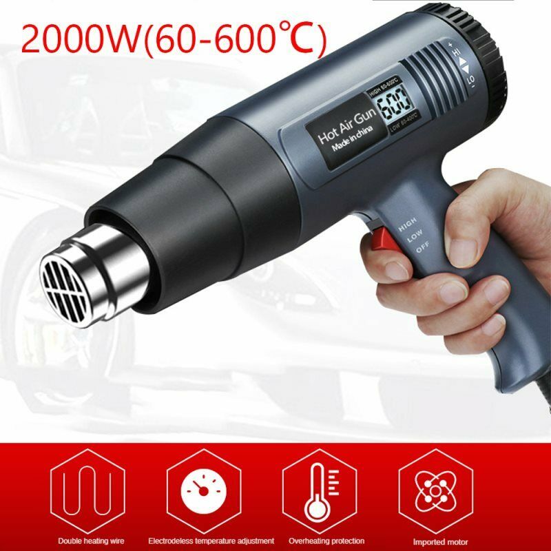 2500W 220V EU Plug Industrial Electric Hot Air Gun Thermoregulator LCD Heat Gun