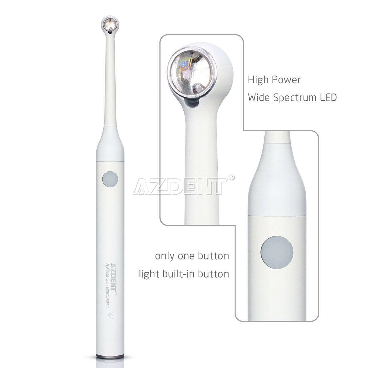 Dental Curing Light High Power 2300mW/cm² White Broad Band LED X2 AC 100-240V