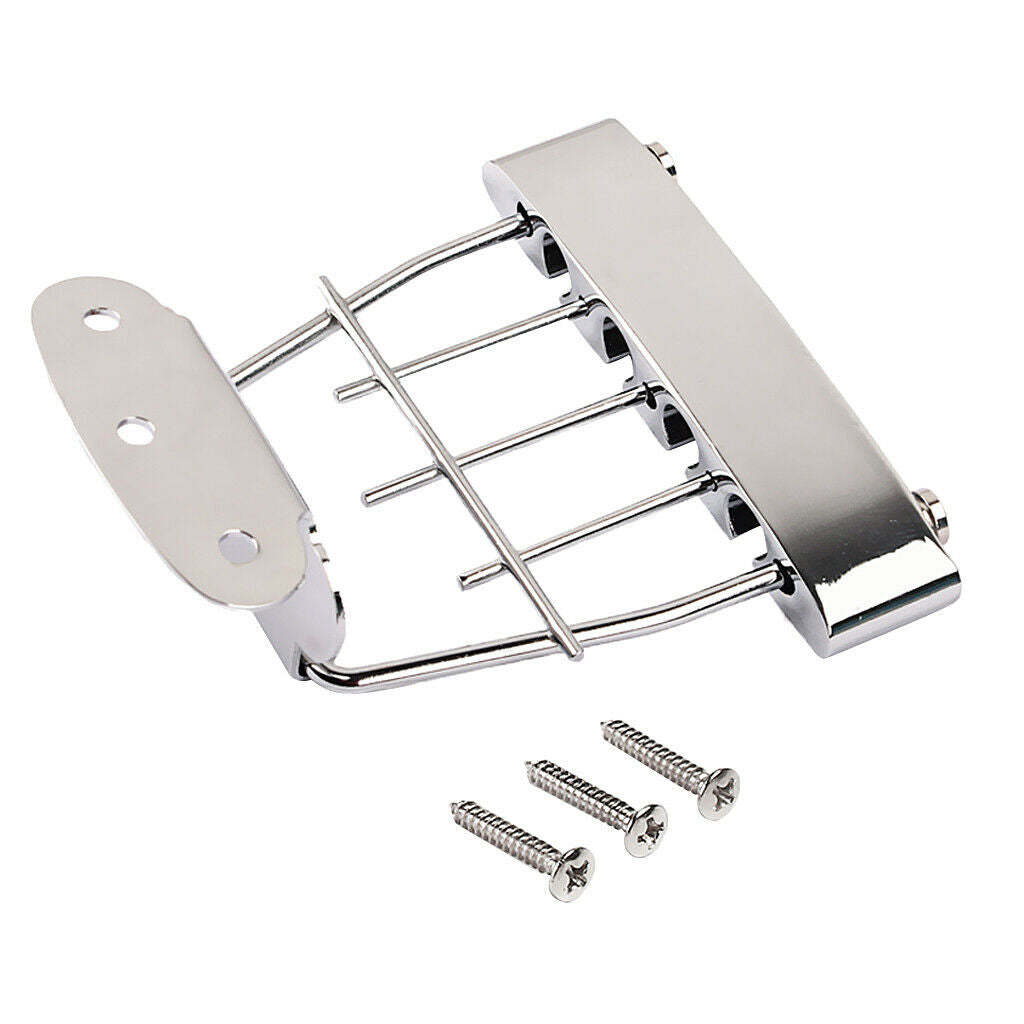 Zinc Alloy 4 String Trapeze Tailpiece with Screws for Archtop Jazz Bass Guitar