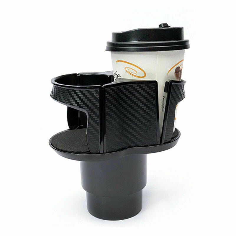 Car Center Console Multi Cup Holder Drinks Bottle Holder Case Carbon Fiber Color