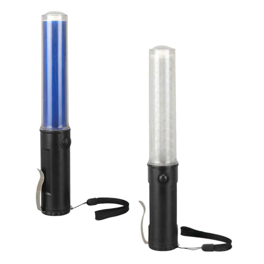 2Pcs 26cm LED Traffic Safety Signal Baton Light Fluorescent Stick Wand