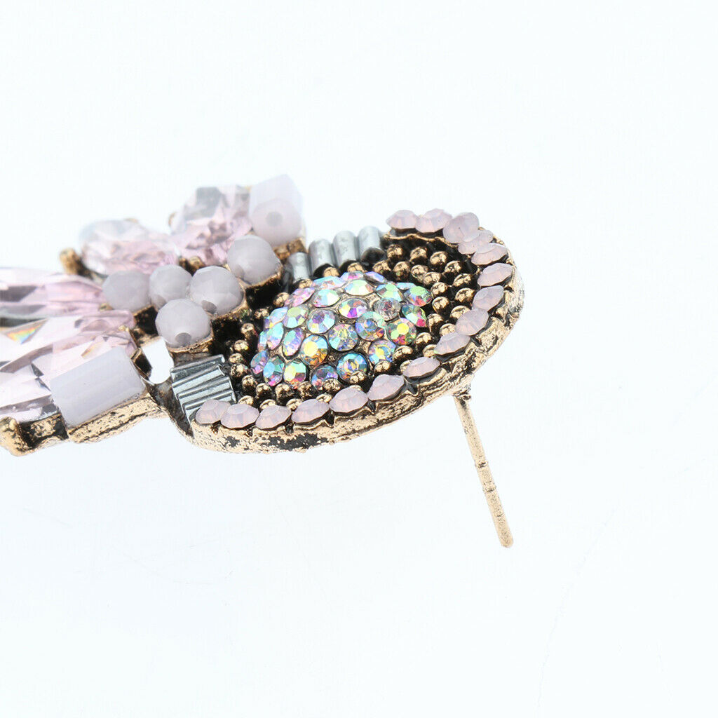 Boho Rhinestone Tassel Earrings Crystal Dangle Earrings Women Jewelry Pink