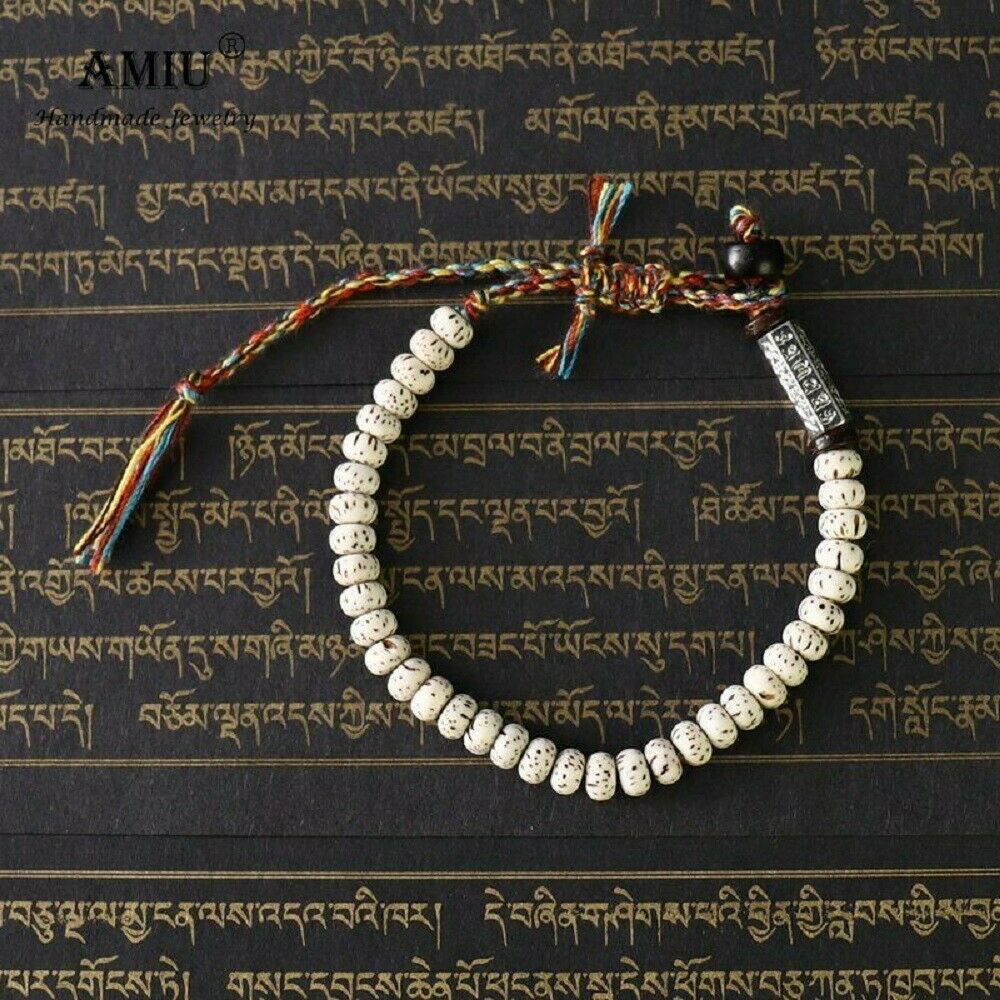 Tibetan Buddhist Braided Lucky Knot Bracelet Natural Beads Handmade Men's Gift