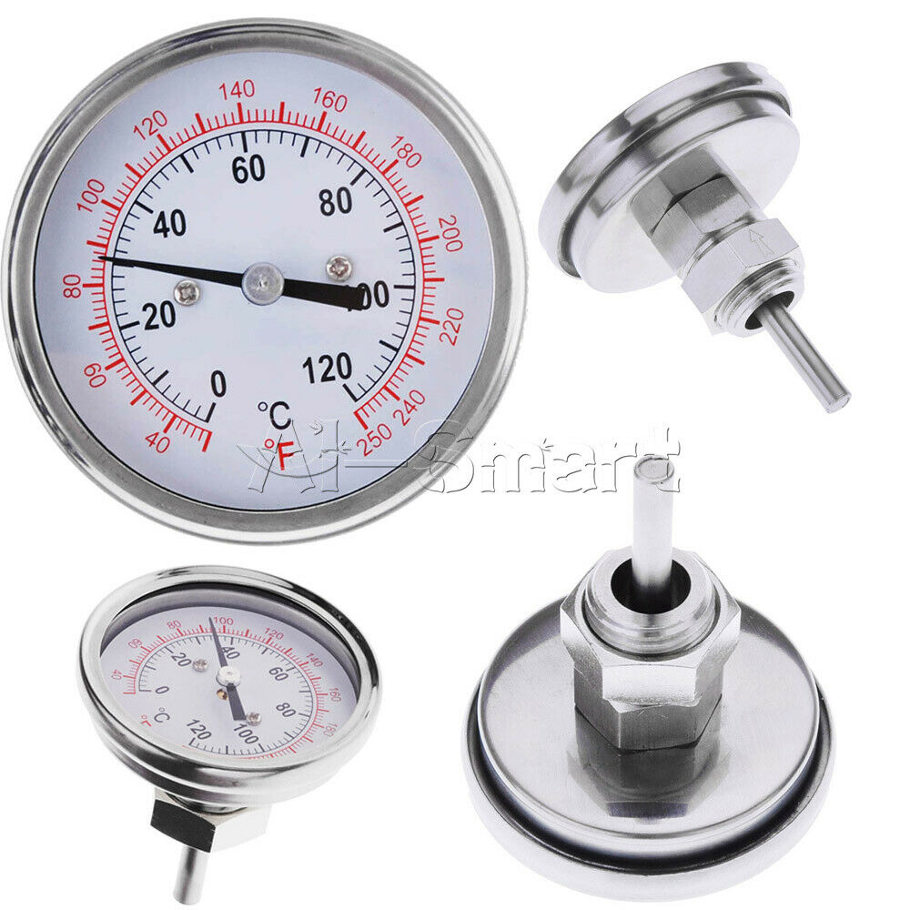 Stainless Steel Celsius Fahrenheit Thermometer 0-120â„ƒ Analog With Double Scale