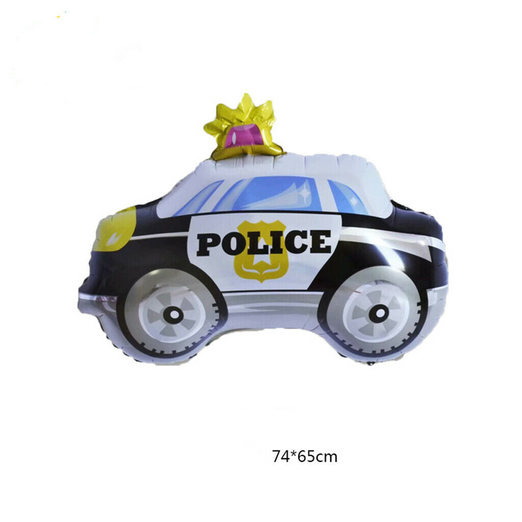7 Giant Helium Balloons: Truck, Police Car, Tank, Train,  Bus