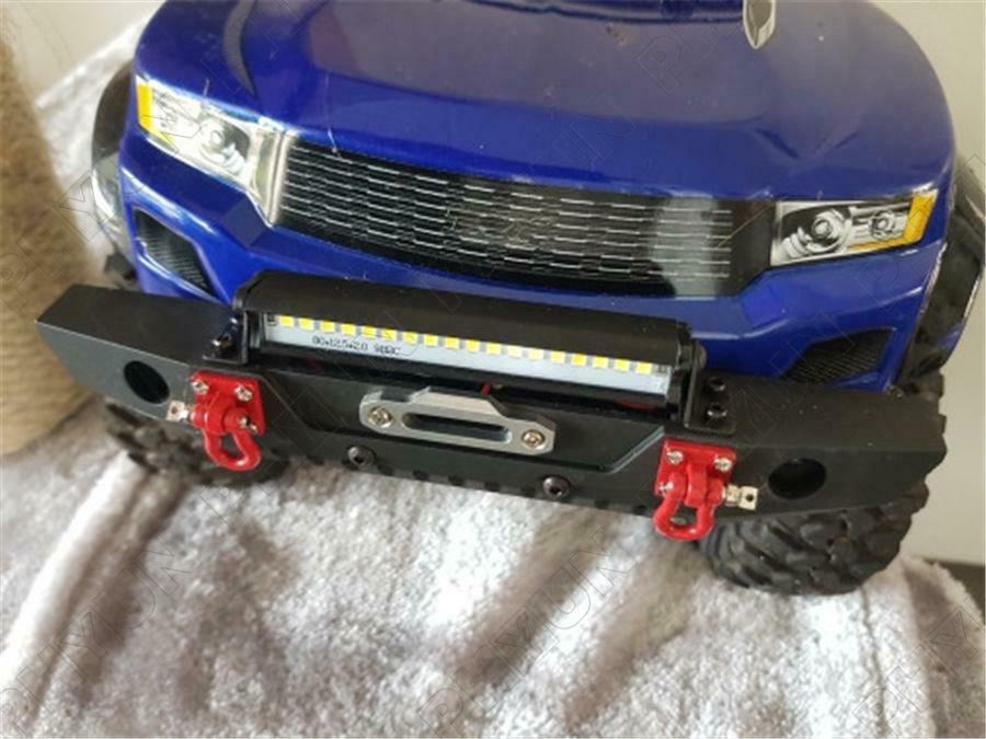 Metal Front Bumper with LED Light For 1/10 RC TRX4 Axial SCX10 & SCX10 II 90046