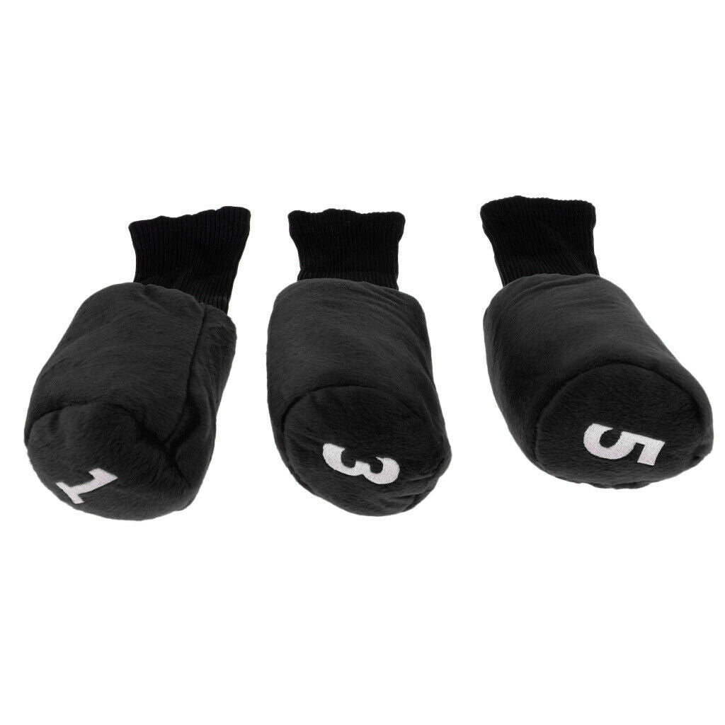 3 Packs Durable Long Neck Golf Club Head Cover Driver Headcover Guards