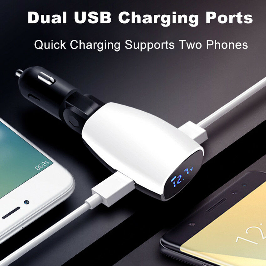 Dual USB Digital Car Charger Adapter 3.1A Digital LED Display Smart Auto Charger