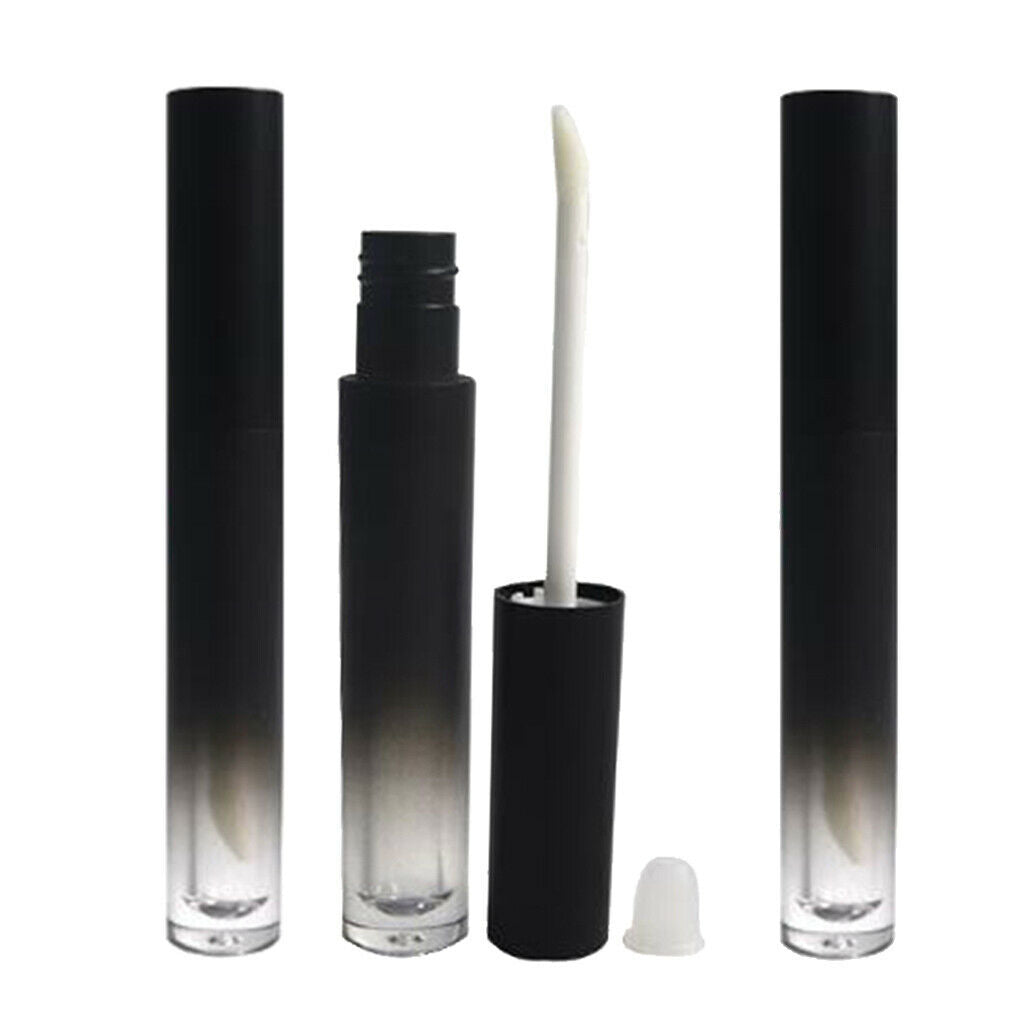 3 Pack 4.5ml Black Lip Gloss Tubes Mini Cylinder Concealer Liquid Eyeshadow Vial
