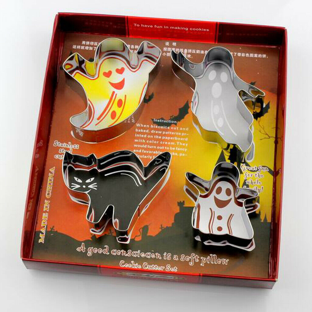 4pcs Cookie Cake Cutter Mold Biscuit Baking Mould for Halloween