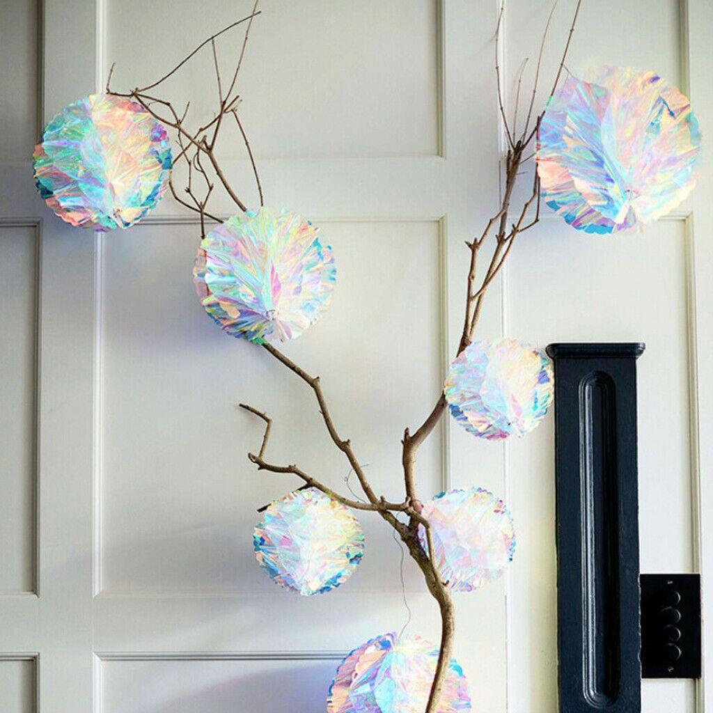 3 Pieces Rainbow Film Gradient Plastic Flower Ball DIY Wedding Venue Decor