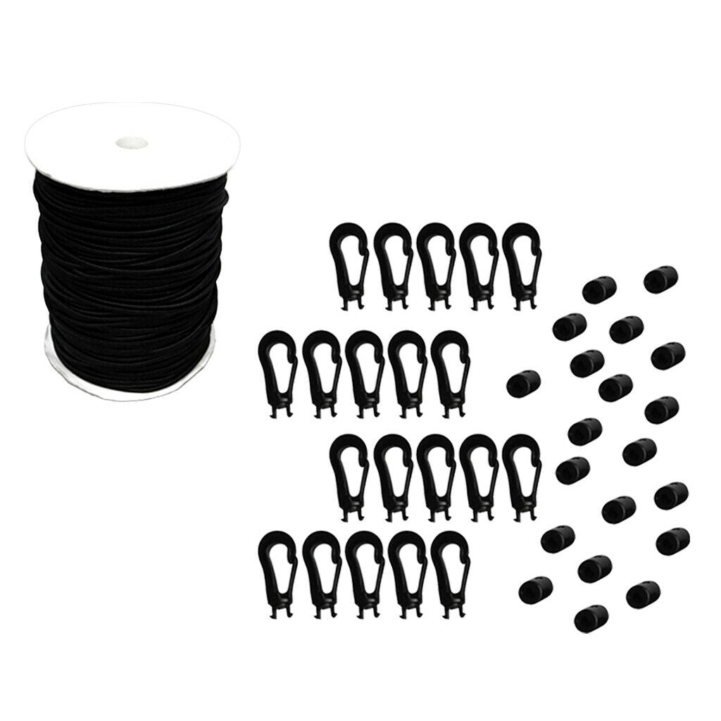 5mm 10m Stretch Bungee Rope Shock Cord Tie Down & Hook Ends Boats Trailers