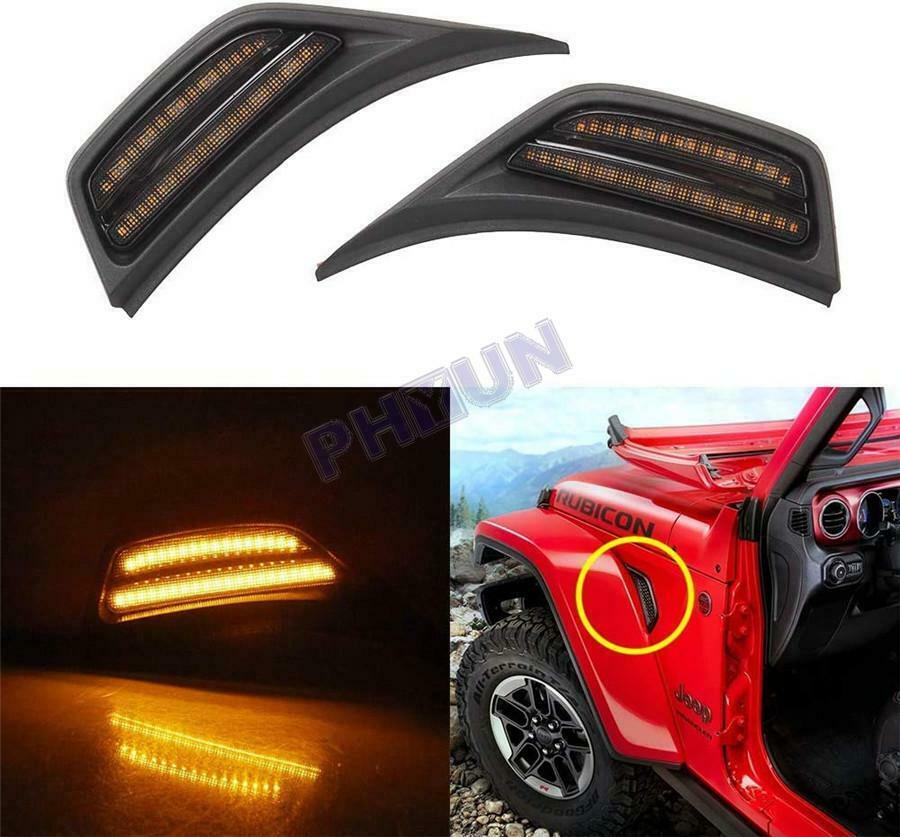 Car LED Front Fender Side Marker Light For Wrangler JL & Gladiator JT 2018-2020