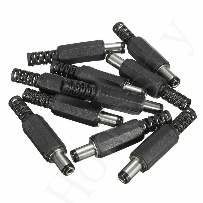 40Pcs 5.5 x 2.1mm Male Solder DC Power Barrel Tip Plug Jack Straight Connectors